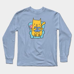 Reading Cat Long Sleeve T-Shirt